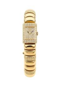 昆仑（CORUM）女款方形镶钻黄金腕表