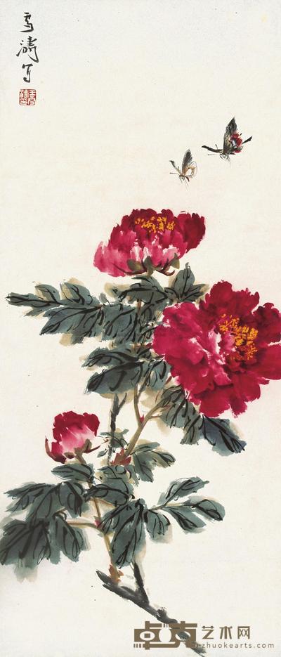 王雪涛 花卉 立轴 80×34cm