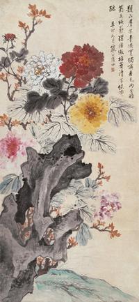 江寒汀 1951年作 花卉 立轴