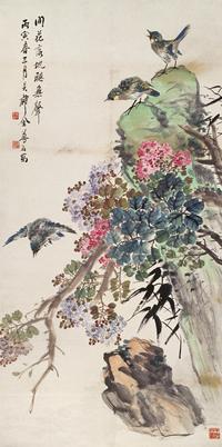 金梦石 1926年作 花鸟 立轴