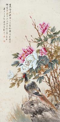 程璋 1931年作 花鸟 立轴