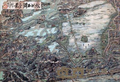 卢盛美 1932年作 杭州西湖全景 54×78cm