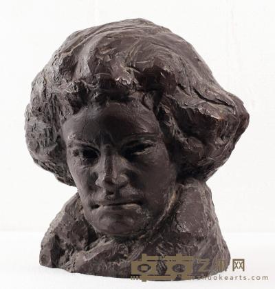 曾竹韶 1997年作 贝多芬像之一 26×26×22cm