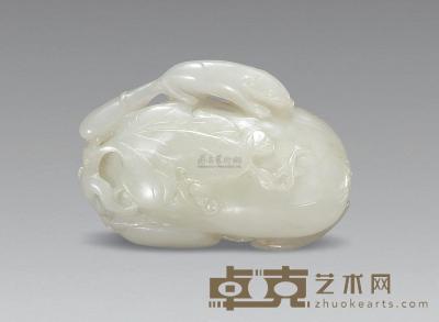 清中期 白玉松鼠瓜 高6.5cm