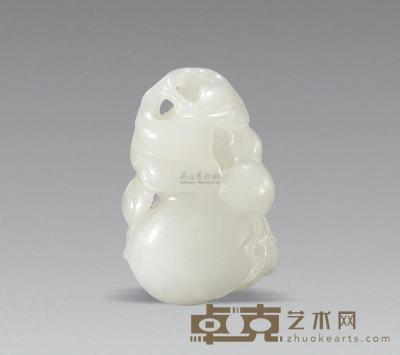 清中期 白玉葫芦万代 高4.5cm