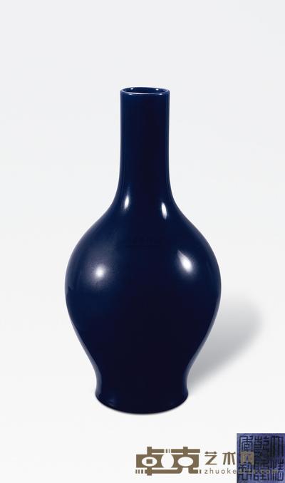 清乾隆 茄皮紫釉直径瓶 高15.8cm