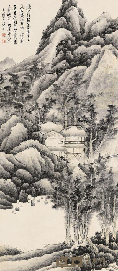 龚贤 戊辰（1688）年作 溪山僊馆 立轴 128×56cm