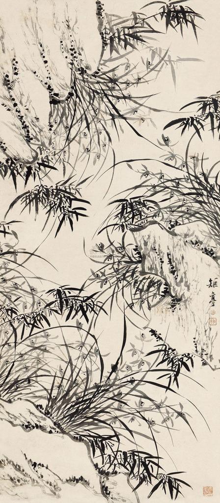 蒋予检 兰花图 立轴
