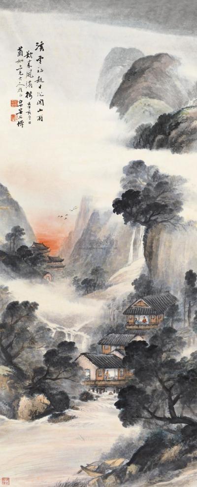 吴石僊 辛亥（1911）年作 山雨欲来 立轴