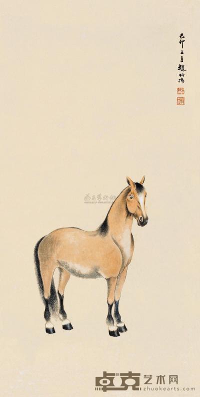赵叔孺 己卯（1939）年作 立马图 镜片 75.5×38cm