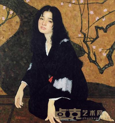 靳尚谊 2001年作 醉 82×74.5cm
