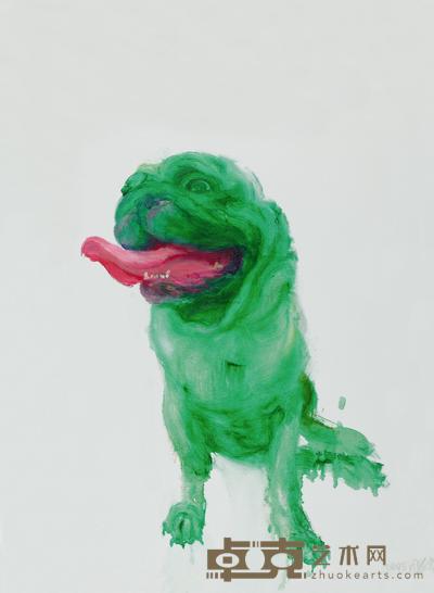 周春芽 2005年作 绿狗 100×80cm