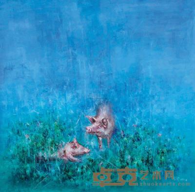 吕顺 2011年作 幸福的时光 100×100cm