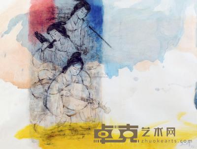 朱膺 1993年作 音韵袅绕 54×71cm