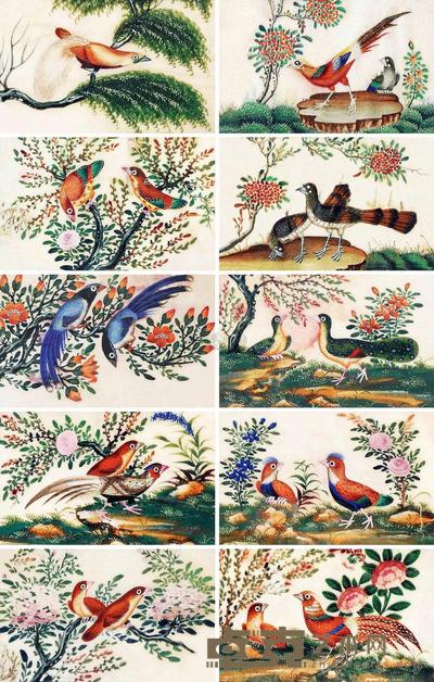 佚名 花鸟·清代通草画 （十幅一组） 7×11cm