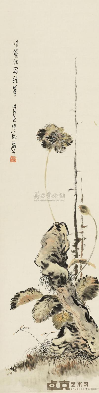 郑苌 花卉 镜框 109×28cm