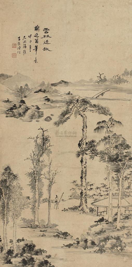 陈璞 1884年作 云林逸趣 立轴