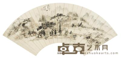 黄宾虹 1938年作 山水 镜框 17×50cm