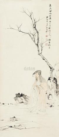 张大千 晏济元 1935年作 林和靖 镜框
