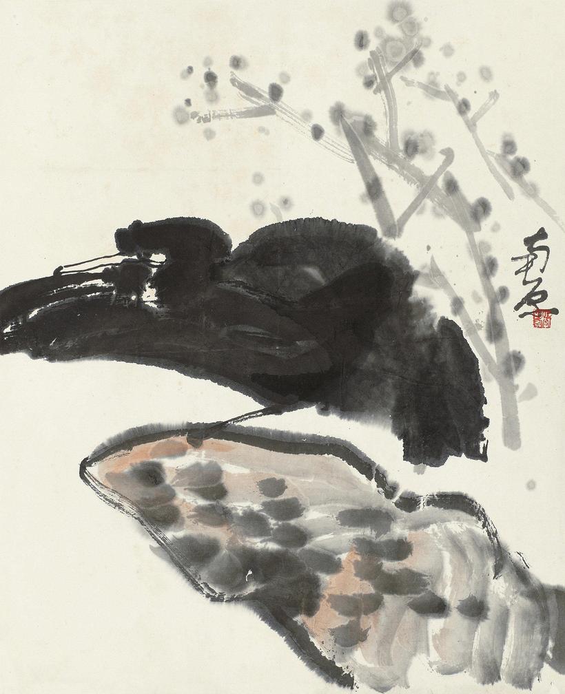 陈子庄 花鸟 立轴