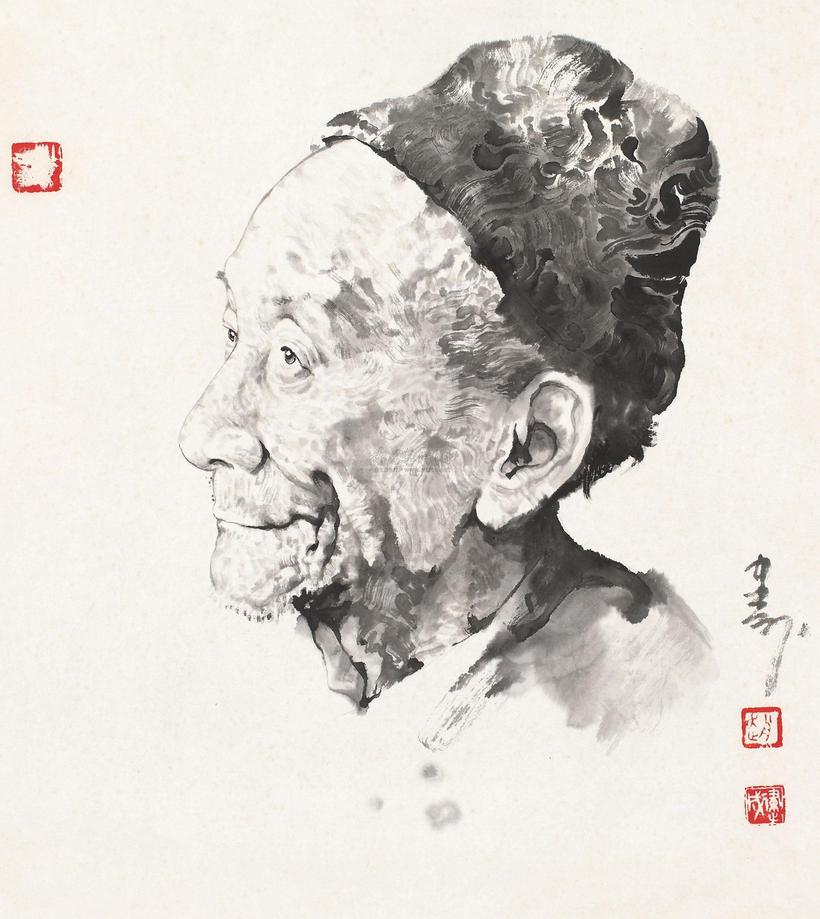 赵建成 蒋兆和像 卡纸