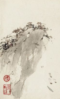 傅抱石 南京燕子矶 镜片