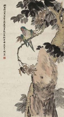 赵叔孺 1922年作 花鸟 立轴