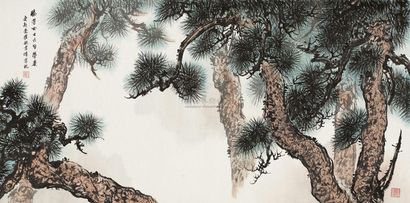 爱新觉罗·毓震峰 松寿图 镜片
