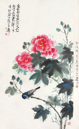 谢稚柳 花鸟 立轴