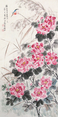 陆抑非 1965年作 花鸟 立轴
