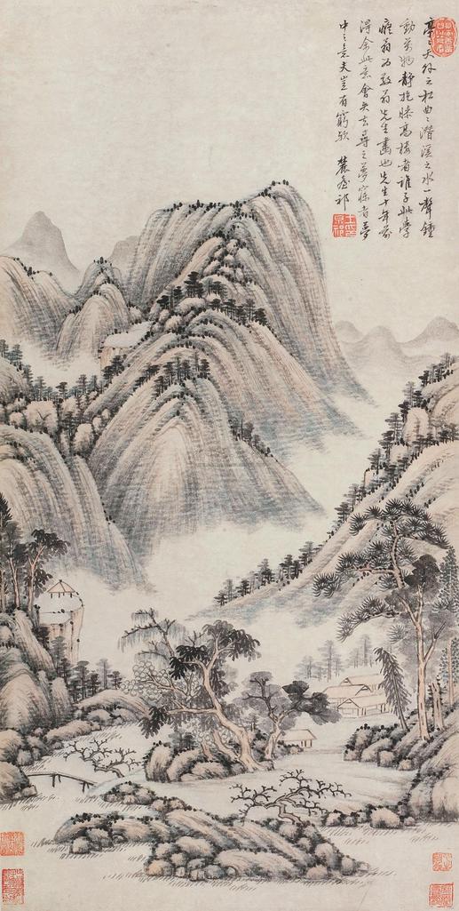 王原祁 山水 立轴