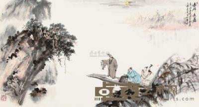 萧平 辛未（1991）年作 赤壁夜游 镜片 96×179cm