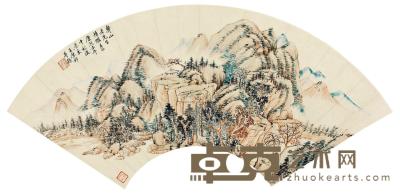王原祁 壬午（1702）年作 秋山无尽 扇片 20×54.5cm