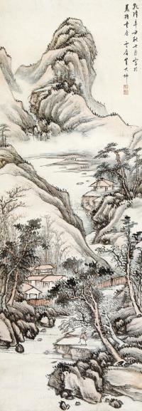 翟大坤 辛丑（1781）年作 空谷赏秋 立轴