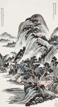 吴湖帆 壬申（1932）年作 夏木垂阴图 立轴