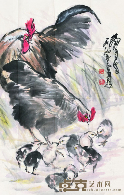 黄胄 母与子 71×45.5 每幅2.9