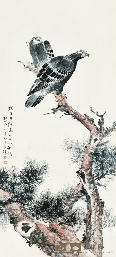 王雪涛 松鹰图 132×58 每幅7