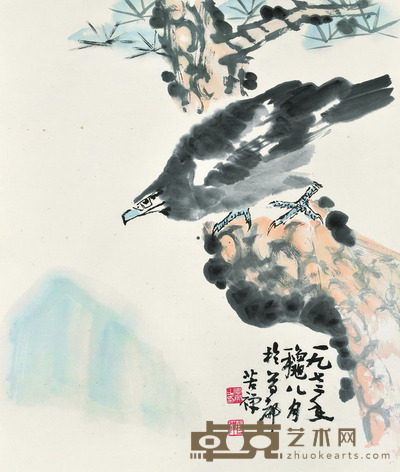 李苦禅 松鹰图 68×58 每幅3.9