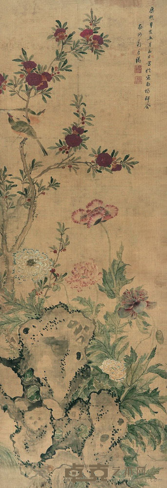 蒋延锡 幽禽图 120×42 每幅4.6