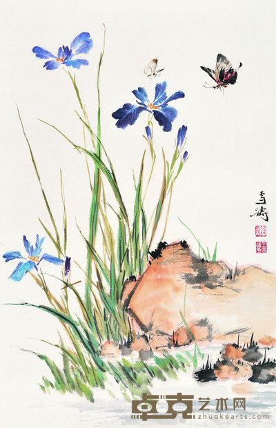 王雪涛 兰花蝶舞 68.5×44.5 每幅2.7