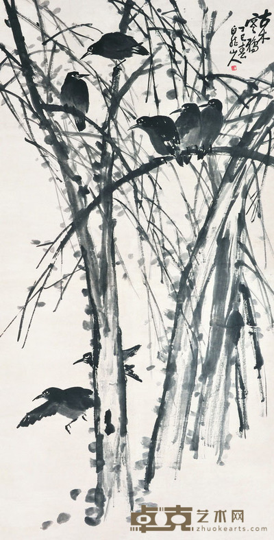 王震 古木寒鸦 148.5×76 每幅10
