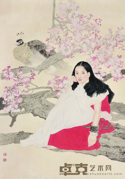 王根生 桃花少女 112×79 每幅8.1