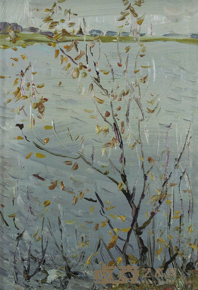 尼克拉.仸德洛夫 河边的树 26×19