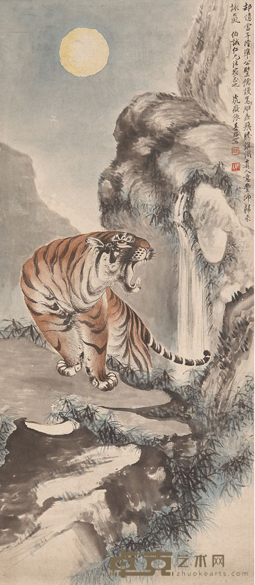 张善子 虎 40x91cm 约3.3平尺