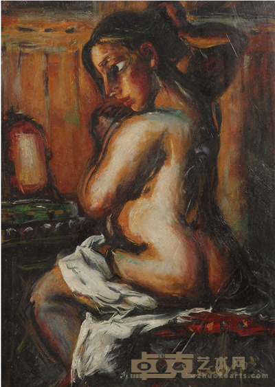 罗中立 纸本油画人物 36x53cm约1.7平尺