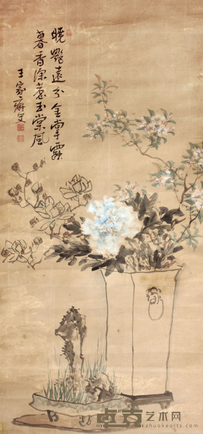 王钦古 花卉立轴 127×59