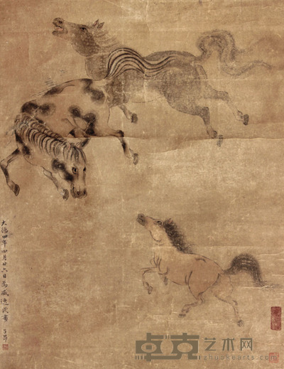 赵子昂 天马立轴 55×42