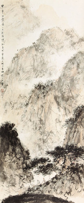 傅抱石 山水人物立轴