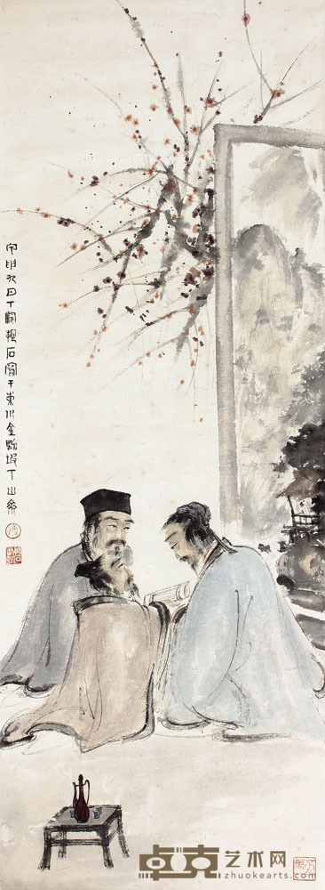 傅抱石 人物立轴 92×34