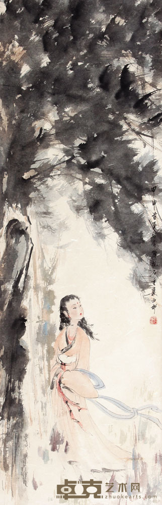 傅抱石 人物立轴 103×33